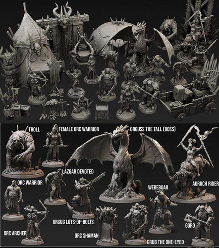 Miniatura Conspiração Orc Barbaro Dungeons And Dragons Rpg
