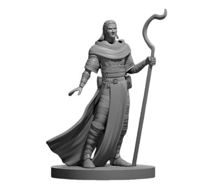 Miniaturas Guerra Cruzada Druida Homem D&d Rpg Cor Cinza